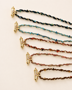 Handmade Bohemian Braided <b>Cord</b> <b>Necklace</b> Gold-Tone Pendant Freshwater Pearl Colorful Beads Unisex Custom Fashion - Product Image 3