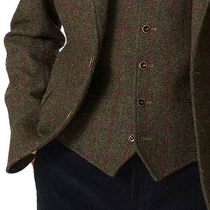 Veste Kilt en Tweed Vert Argyle Sur Mesure pour Hommes, Vestes en Tweed de Laine de Haute Qualité pour Hommes avec Logo Personnalisé, Excellente Qualité - Product Image 6