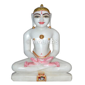 รูปปั้นพระมาร์เบิล จัยน์ มหาวีร์ |   รูปปั้นพระมหัศจรรย์วิร์สวามีหินอ่อนสีขาว – มาลียาส - Product Image 1