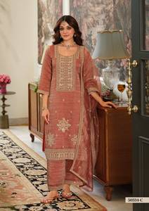 Designer Pakistani Salwar Kameez with Dupatta Set Premium Crush Tissue <b>Women</b> <b>kurta</b> Set for Special Occasion at Wholesale Price - Product Image 3