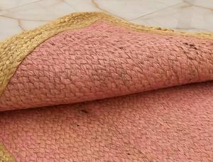 Tapis en jute rose tissé à la main style bohème chic, tapis de zone en fibres naturelles style ferme, décoration de sol rustique - Product Image 3