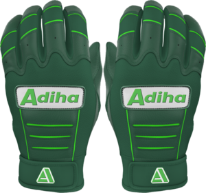 Gants de frappeur de baseball en cuir de qualité supérieure, légers, durables, antidérapants, avec fermeture auto-agrippante, couleur verte. - Product Image 1
