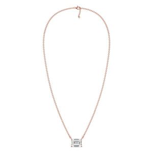 Emerald Solitaire Pendant <b>Necklace</b> - Product Image 6