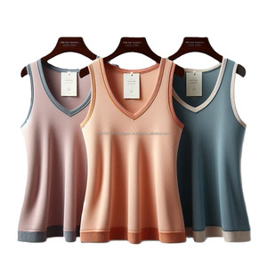Camiseta sin mangas de algodón de secado rápido sin mangas con estilo para mujer, transpirable, para correr, esencia de verano, cuello redondo, informal, sólido, sin costuras - Product Image 1