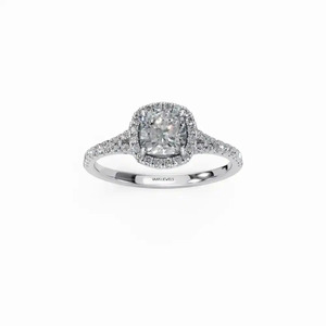 Bague de fiançailles, d'anniversaire ou de mariage en diamant de laboratoire certifié IGI, taille coussin, or blanc massif 10K 14K 18K, argent 925 935 - Product Image 2