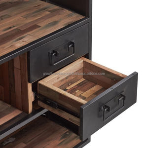 Mueble de Bar Moderno de Madera Maciza, Aparador con 2 Puertas, Almacenamiento de Lujo Hecho a Mano, Muebles para Sala de Estar de Rajasthan GWE248 - Product Image 6