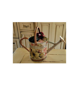 Bidon d'eau galvanisé artisanal exquis avec un design imprimé en émail vibrant parfait pour les centres de table de mariage de jardin à la maison - Product Image 1