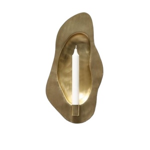 Portavelas de Pared de Metal Dorado Abstracto, Decorativo, Moderno, Soporte de Velas Montado en la Pared, Decoración Artística Minimalista para el Hogar, Interior de Lujo - Product Image 1