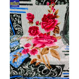 Luxury 1.5 KG Polyester Mink Blanket Soft Warm Winter Floral Knitted Single <b>Bed</b> Blanket for Home & Hotel Use - Product Image 2