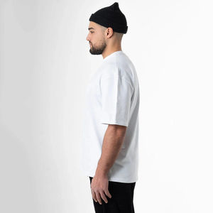T-shirt à manches courtes en coton vert foncé et blanc pour homme, imprimé logo sur le devant, style décontracté, col rond, coupe classique, tricoté - Product Image 5