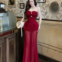 Robe longue élégante en soie pour femme, style princesse, design simple, taille naturelle, manches courtes, confortable, lavable, couleur unie, décontractée et formelle