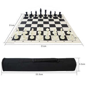 Nouvel ensemble de jeu de backgammon enroulable en cuir PU carré de haute qualité, fait main, écologique, 10 pièces, design personnalisé pour fête - Product Image 2