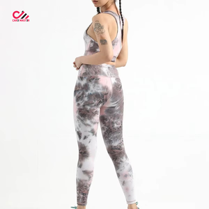 New Design Logo Mist OEM Women's Define <b>Leggings</b> & Bra Set <b>With</b> <b>Pockets</b> 2 Piece Women's Workout Set High Waist Yoga Fitness Set - Product Image 5
