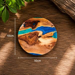 Round Wood Resin Coaster Handmade Drink <b>Mat</b> Eco-Friendly Reusable Table Pad for Home <b>Bar</b> Restaurant - Product Image 1
