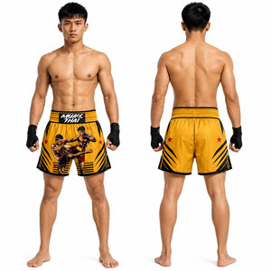 Pantalones Cortos de Muay Thai Transpirables con Estampado Digital, Cintura Elástica Media y Tejido de Punto, Logotipo Personalizado para Kick Boxing - Product Image 2