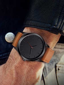 6201 2 pièces/ensemble Nouvelle montre pour homme, montre-bracelet à quartz de luxe décontractée pour homme, bracelet en cuir, ensemble de cadeaux originaux pour homme - Product Image 3