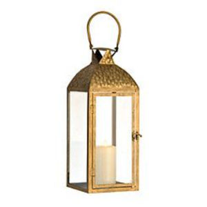 Lanterne suspendue artisanale de style marocain en laiton et verre, finition or antique, lampe hurricane en métal pour la maison, les mariages et le Ramadan - Product Image 5