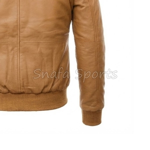 OEM Custom Winter Fashion <b>Shearling</b> <b>Bomber</b> Leather <b>Jackets</b> for Men With Custom Made Logo Design In Low Price - Product Image 5