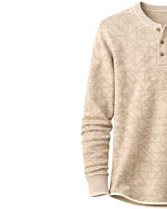 Sweat-shirt Henley imprimé géométrique personnalisé pour homme, manches longues, en molleton bouclette, coupe classique, haut décontracté, vêtements d'hiver pour homme, nouveauté - Product Image 3