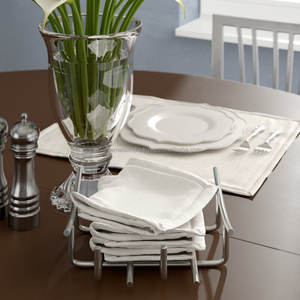 Porte-serviettes de table en acier inoxydable de grande taille avec poignées dorées Porte-serviettes en métal élégant Tables Boîtes à mouchoirs - Product Image 3