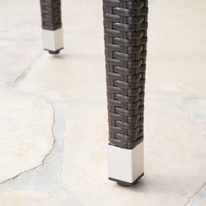 Moderno Juego de Comedor de Ratán para Exteriores de 5 Piezas, Estructura de Teca, 4 Plazas, Muebles de Patio Resistentes a la Intemperie para Hotel, Resort, Jardín - Product Image 4
