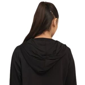 Cárdigan largo con capucha para mujer, negro, de manga larga, ligero, informal, con bolsillos, para usar en capas - Product Image 4