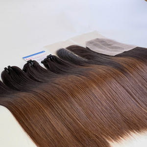 Precio al por mayor Ombre Color Bone recto 100% Paquete de cabello crudo vietnamita Extensiones de cabello de trama Sin enredos Sin desprendimiento Super sedoso - Product Image 1