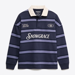 เสื้อเชิ้ตแขนยาวลายทาง Snowgrace คอปกแบบพับได้ ทรงปกติ ระบายอากาศได้ดี เสื้อกีฬาสำหรับผู้ชาย ทุกฤดูกาล - Product Image 1