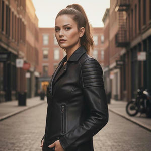 Veste en cuir d'hiver élégante pour femmes, toucher doux, conçue pour le confort et la mode - Product Image 4