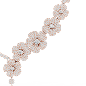 Collier de luxe en or rose avec diamants pour femme, pendentif élégant, bijoux pour mariage, fête, anniversaire, cadeau disponible - Product Image 4