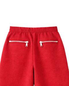 Pantalones Deportivos Cargo de Pierna Ancha Color Rojo Brillante Personalizados para Mujer, Pantalones de Forro Polar con Cintura Elástica, Bolsillos con Cremallera, Ropa Casual de Calle, Pantalones de Invierno - Product Image 5