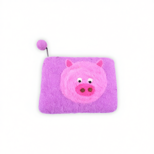 Pig Face Felt <b>Purse</b> <b>Cute</b> Design Wallet - Product Image 2