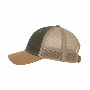 Casquette Trucker Sportive Unisexe à 6 Panneaux pour l'Extérieur, Vert Olive et Marron, en Maille, Réglable, Vente en Gros, Logo Personnalisé, OEM ODM, Faible MOQ, Quatre Saisons - Product Image 2