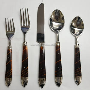 Juego de cubiertos de acero inoxidable de 5 piezas más vendidos, diseñador, hogar, restaurante, boda, fiesta, lugar, ambiente, tenedores, comida, Metal - Product Image 6