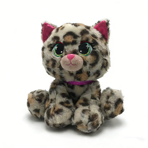 Peluche de gato con estampado de leopardo personalizado, lindo gatito de peluche con manchas, muñeco de gato de ojos grandes, peluche de gatito con brillantina. - Product Image 2
