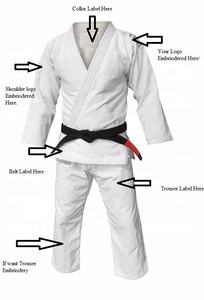 Kimono de Jiu-Jitsu Brésilien BJJ, ensemble en polyester/coton, 450g, léger, durable, logo personnalisé sur le devant, haute qualité - Product Image 3