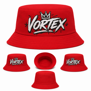 Chapeau Bob Unisexe Personnalisé avec Logo Imprimé Graffiti Rouge Streetwear – Chapeau de Soleil en Toile de Coton Hip Hop – Vente en Gros - Product Image 3
