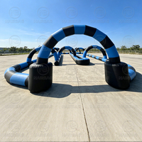 Piste de Voitures Tamponneuses Gonflables, Piste de Karting Gonflable pour Enfants, Aire de Jeux Extérieure Portable, Piste de Course Gonflable à Vendre