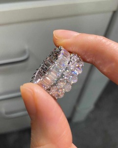 Most Demanded 925 Sterling <b>Silver</b> <b>Emerald</b> Cut Moissanite <b>Ring</b> for Parties and Romantic Gifts Available for Bulk Quantity - Product Image 5