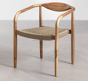 Silla de comedor de teca de diseño contemporáneo, brazo curvo moderno, jardín al aire libre, banquete, Villa, Hotel, comedor, Bar, uso para fiesta de boda - Product Image 1