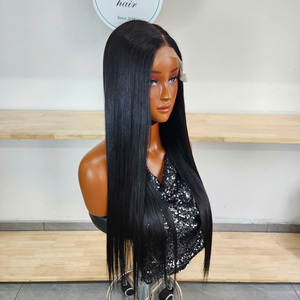 Wear and Go <b>Glueless</b> Transparent for Lace Front Long Virgin Vietnamese Human Hair Natural Straight <b>Wig</b> - Product Image 3