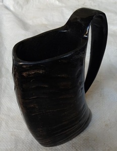 Taza de Cuerno de Búfalo Pulida a Mano de Primera Calidad, Ecológica, Reutilizable, para Café, Té, Cerveza, Estilo Animal Moderno, Decoración del Hogar - Product Image 1