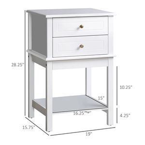 Tavolino Moderno Bianco per Appartamento, Design Rustico, Tavolino Laterale con Cassetti e Ripiano per Soggiorno e Camera da Letto, Tavolini da Caffè ODM - Product Image 3