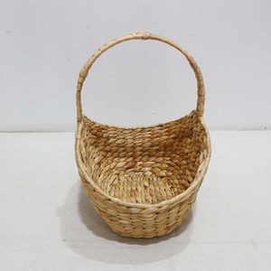 Cesta de Almacenamiento Decorativa de Jacinto de Agua Tejida a Mano, Cesta de Picnic con Asa Alta para Picnics y Organización del Hogar - Product Image 3