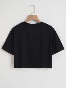 Camisetas cortas de moda para mujer, de alta calidad, con estampado DTG, estilo vintage, ropa de calle informal, con logotipo personalizado, camiseta sin mangas para mujer - Product Image 5