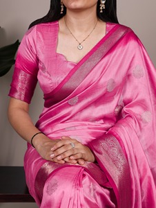 Indian Traditional Ethnic Saree in Zari Weaving Work for <b>Wedding</b> Occasion and Festive Function for Women Fancy Trendy Outfit - Product Image 5