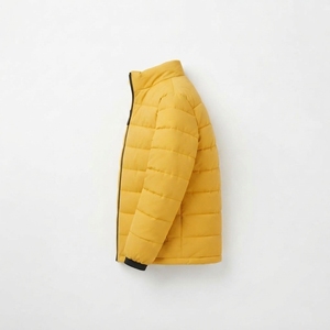Chaqueta Acolchada Amarilla para Hombre, Cuello Alto, Cierre de Cremallera, Resistente al Viento, Informal, para Invierno, Corte Regular, Relleno de Poliéster - Product Image 3