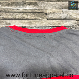 T-shirt à manches courtes rouge pour homme Fortune Apparel, col rond, séchage rapide, tricoté, 100% coton, coupe décontractée, écologique, 220g, uni - Product Image 4