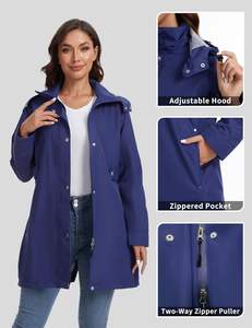 Nouvelles vestes coupe-vent zippées pour femme, vestes en nylon à fermeture éclair, coupe ample, 100 % polyester, coupe-vent 2026 pour femme - Product Image 5