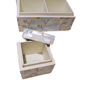 Ensemble de brûleur à bakhoor de style moyen-oriental, 3 pièces, bois, résine, incrustation de nacre, couvercle Madkhan, porte-encens avec incrustation d'os - Product Image 5